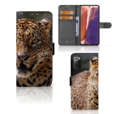Samsung Galaxy Note 20 | Telefoonhoesje | Met pasjeshouder | Luipaard