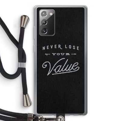 Never lose your value: Samsung Galaxy Note 20 / Note 20 5G Transparant Hoesje met koord