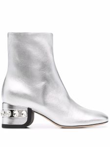 Nicholas Kirkwood bottines JJ 55 mm à ornements en cristal - Argent