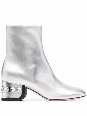 Nicholas Kirkwood bottines JJ 55 mm à ornements en cristal - Argent