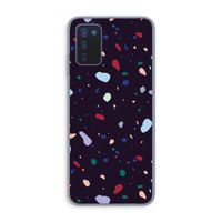 Dark Rounded Terrazzo: Samsung Galaxy A03s Transparant Hoesje