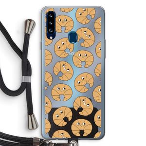 Croissant: Samsung Galaxy A20s Transparant Hoesje met koord