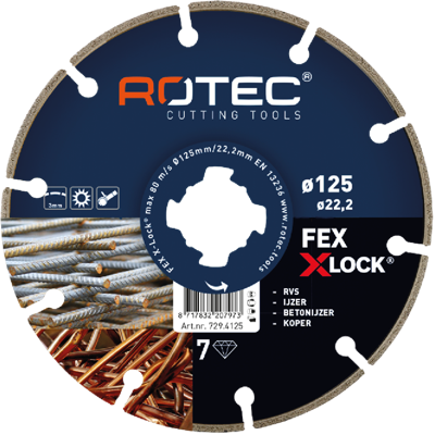 Rotec Diamantzaagblad 'Fex' X-Lock | Ø125x2,2xØ22,2 - 729.4125 Rotec Diamantzaagblad 'Fex' X-Lock | Ø125x2,2xØ22,2 - 729.4125