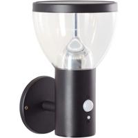 Buitenwandlamp - BRILLIANT - TULIP - LED en solar - Bewegingsmelder - Roestvrij staal en kunststof - 4 W - Zwart