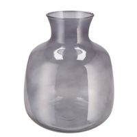 DK Design Bloemenvaas Mira - fles vaas - smoke glas - D24 x H28 cm   - - thumbnail