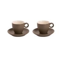 Maastricht Porselein Koffieset Bart Colour 17cl Bruin 2 stuk(s) - thumbnail