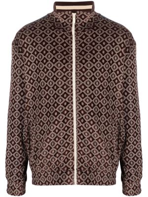 Drôle De Monsieur veste en velours à motif monogrammé - Noir