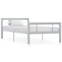 Bedframe metaal grijs en wit 100x200 cm
