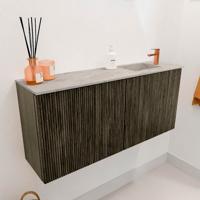 Toiletmeubel Mondiaz Joya Dlux | 90 cm | Meubelkleur Shadow | Faye wastafel Glace Wasbak Rechts | 1 kraangat