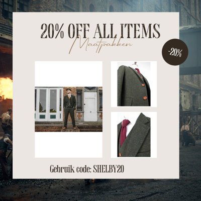 Maatpak Voor Heren | 3-delig Pak | Groen Barleycorn | Scudboat | Peaky Blinders | Peaky Blinders