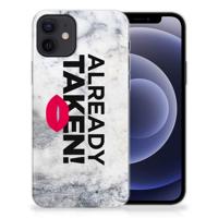 iPhone 12 | 12 Pro (6.1") | Siliconen hoesje | met naam Already Taken White