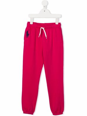POLO RALPH LAUREN KIDS pantalon de jogging à logo brodé - Rose