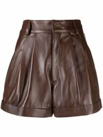 Manokhi short Jett en cuir - Marron