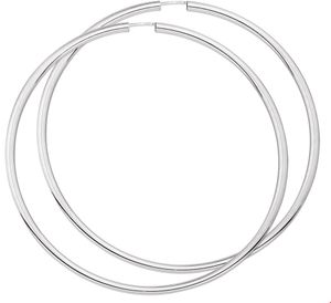 Oorringen Ronde Buis zilver 2.5 mm x 70 mm