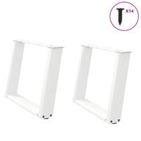 Salontafelpoten 2 st U-vormig 70x(42-43) cm staal wit