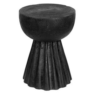 MUST Living Stool Trophy,45xØ34 cm, suar wood, black with natural c...