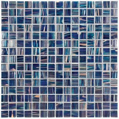 The Mosaic Factory Amsterdam Mozaiek Tegel Vierkant - Donker blauw Glas Goud Serie 322x322 mm