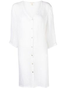 Eileen Fisher chemise boutonnée à col v - Blanc