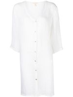 Eileen Fisher chemise boutonnée à col v - Blanc