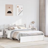 Bedframe met hoofdeinde zonder matras 120x200 cm wit