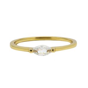 Karma Ring Single Zirconia Oval Goud