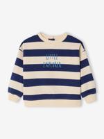 Gestreepte sweater baby lange mouwen marineblauw, gestreept