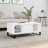 Salontafel 90x50x36,5 cm bewerkt hout wit - thumbnail