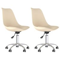 The Living Store Eetkamerstoelen 360 - Crème - Schuimvulling - 48x58x81-93 cm