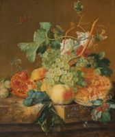 Jan van Huysum - Stilleven met fruit 70x90cm, Rijksmuseum, premium print, print op canvas