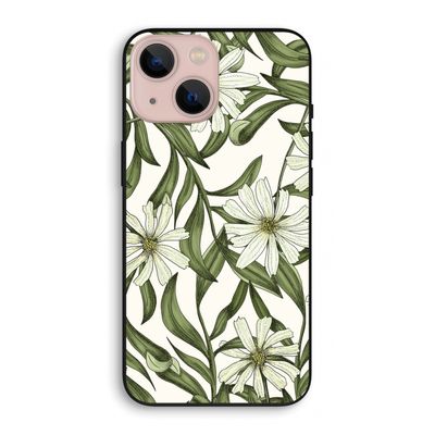 Wit bloemenpatroon: iPhone 13 mini Biologisch afbreekbaar hoesje