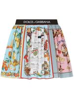 Dolce & Gabbana Kids jupe à taille à logo - Bleu