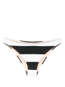 Moschino bas de bikini rayé à patch logo - Noir