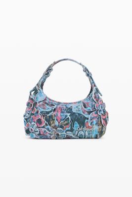 Kleine bedrukte tas met applicaties - MATERIAL FINISHES - U