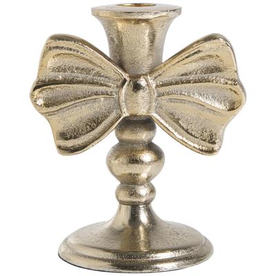 Leen Bakker - Kandelaar Strik Goudkleur - 13x8x11 Cm - Aluminium - Goudkleurig