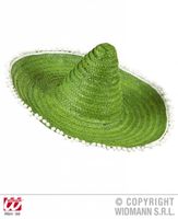 Sombrero groen 50cm met pompons - thumbnail