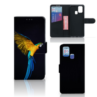 Samsung Galaxy M31 Telefoonhoesje met Pasjes Papegaai - thumbnail