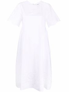 P.A.R.O.S.H. robe évasée à broderie anglaise - Blanc