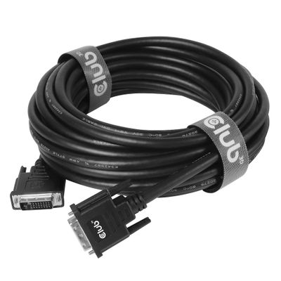 CLUB3D DVI-D DUAL LINK (24+1) CABLE BI DIRECTIONAL M/M 10m 32.8 ft 28AWG Zwart