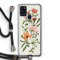 Hello bloemen: Samsung Galaxy A21s Transparant Hoesje met koord