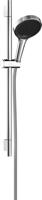 Hansgrohe Rainfinity doucheset 130 3jet met glijstang S Puro 65 cm, push-schuifstuk en Designflex textiel doucheslang 160 cm, chroom