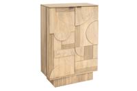 Barkast ART DECO 140cm 3D mangohout witgekalkt - 44088