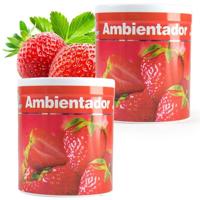 Geur gel Aardbei geur - 2x - 95 gram - geur blikje - 6 x 7 cm - auto/interieurparfum/luchtverfrisser