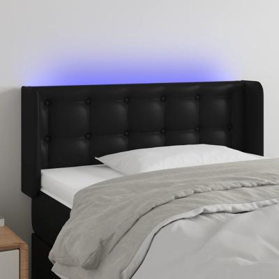 Hoofdbord LED 103x16x78/88 cm kunstleer zwart