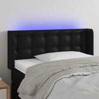 Hoofdbord LED 103x16x78/88 cm kunstleer zwart