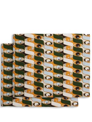 La DoubleJ sets de table à imprimé Third Eye (lot de 2) - Vert