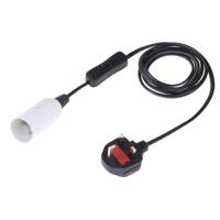 E14 Wire Cap schakelaar lamp houder kroonluchter stopcontact met 1.8 m verlengkabel grote UK plug (wit)