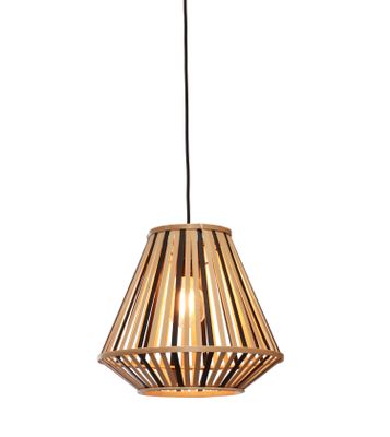 GOOD&MOJO Hanglamp 'Merapi' Diamond, Bamboe, 30cm, kleur Naturel/Zwart