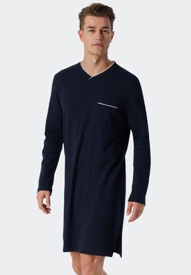 Schiesser nachthemd V-hals blauw