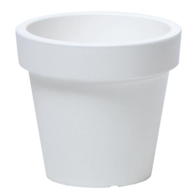 Prosperplast Bloempot Basic - kunststof - parel wit - D14 x H12 cm - buiten/tuin