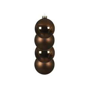 Decoris kerstballen - 4x st - walnoot bruin - D10 cm - glas - kerstversiering